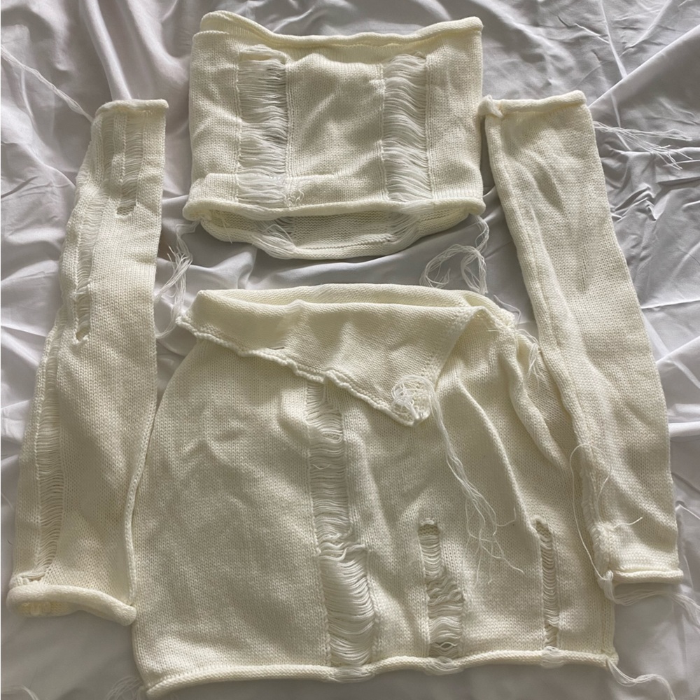 Sexy knitted 4 piece outfit